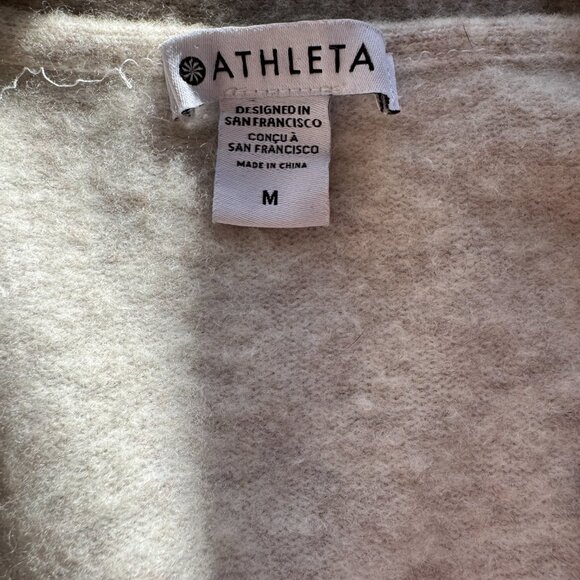Athleta Merino Wool Blend V-Neck Button Long Westlake Cardigan Grey Size Medium - Picture 3 of 7